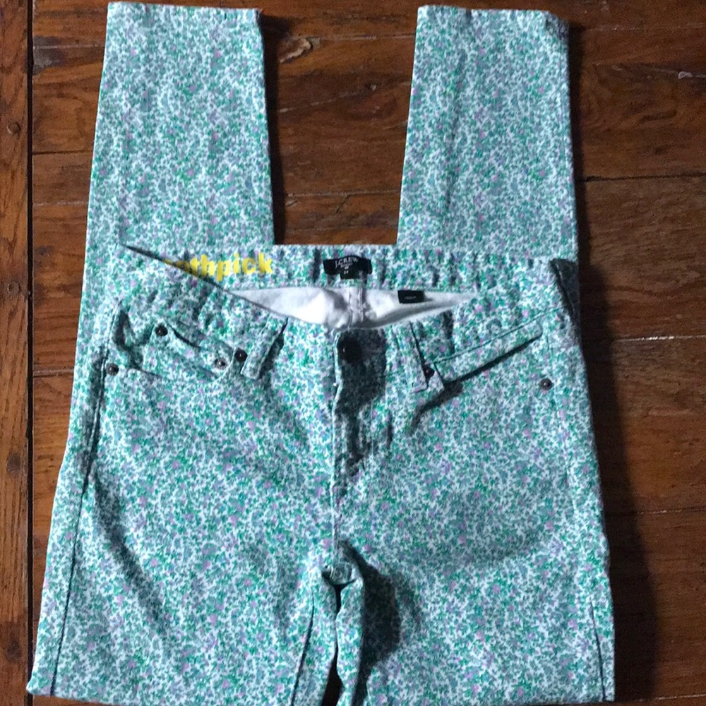 J.crew Factory toothpick 24” floral skinny jeans